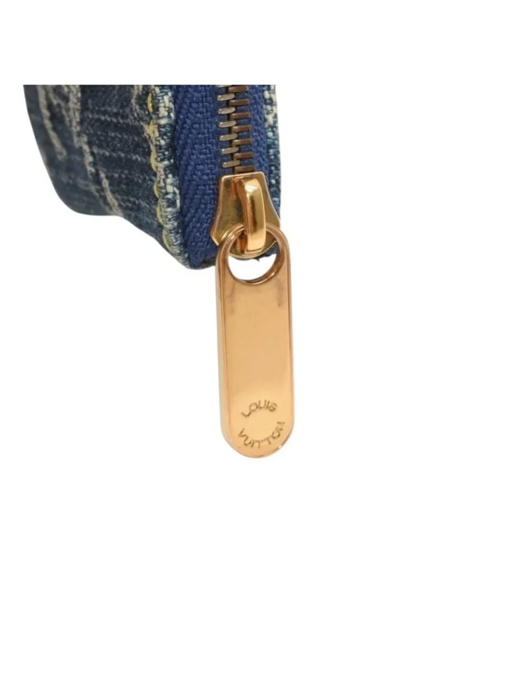 Louis Vuitton Monogram Denim Pochette Cles Coin Purse Blue